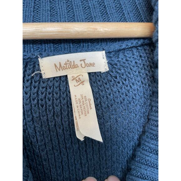 Matilda Jane M Poncho Sweater Forged Ahead Cowl Neck Oversized Boho Western Knit - Picture 6 of 11